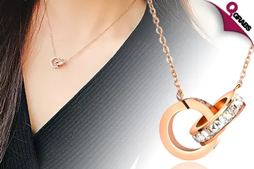 From QR59 Gift your Lady a Rose Gold Interlocking Pendant Necklace! (Up to QR218 Value)